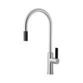 Abey Armando Vicario Luz Gooseneck Pull-Out Mixer - Brushed Chrome